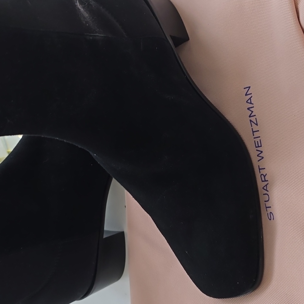 Stuart Weitzman Suede Booties Square Toe New 7.5b